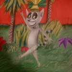 King Julien drawing | image tagged in drawing,art,madagascar,lemur,dreamworks,animals | made w/ Imgflip meme maker