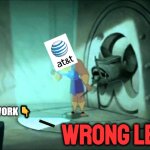 Kronk must be working at AT&T | WRONG LEVER! NETWORK 👇 | image tagged in wrong lever kronk,att,phone,network,network outage | made w/ Imgflip meme maker