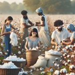 people working in cotton fields