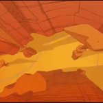 Wile E Coyote cliff fall in perspective GIF Template