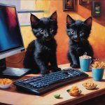 CUTE KITTENS ON THE DESK