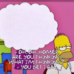 Homer Simpson Thinking Clear Thought Bubble
