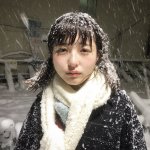 asian girl in snow