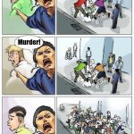 Make sure you either stay away or beat that dumb Vegans. | Thief! Murder! He's the Vegans, who force everyone to be Vegans! | image tagged in thief murderer,memes,vegans | made w/ Imgflip meme maker