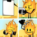 Firey burns paper meme