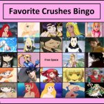 favorite crushes bingo | image tagged in favorite crushes bingo,when your crush,waifu,hot girl,nintendo,anime | made w/ Imgflip meme maker