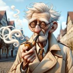 Old man smoking