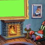 Mr Krabs admiring his favorite art template