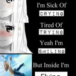 Inside I'm flying | Flying | image tagged in i'm sick of crying | made w/ Imgflip meme maker