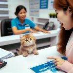 A Cute kitten buying insurance