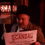 Guy Reading Newspaper About Scandal GIF Template