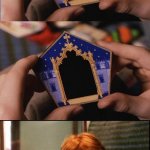 Harry Potter Chocolate Frog box | HEY I GOT VOLDEMORT; WELL EXPECT HIM TO BE AROUND ALL DAY | image tagged in harry potter chocolate frog box | made w/ Imgflip meme maker