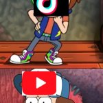 tictok vs yt | image tagged in dipper i hate him so much | made w/ Imgflip meme maker