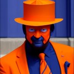 Orange face faker blue man