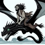 Hiccup flying on Toothless realising something