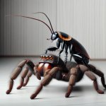cockroach on spider