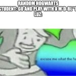 It is technically a slur | RANDOM HOGWARTS STUDENT: GO AND PLAY WITH A M*D-BL**D
LUZ: | image tagged in excuse me wtf blank template,harry potter,the owl house | made w/ Imgflip meme maker
