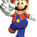 Mario peace sign