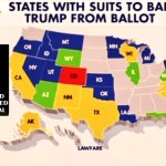 US map of states suing to remove Trump meme