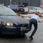 Person escaping car