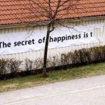 The secret of happiness is t