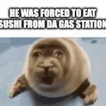 U ever had it? | HE WAS FORCED TO EAT SUSHI FROM DA GAS STATION | image tagged in gifs,seal,sushi,gas station,cute | made w/ Imgflip video-to-gif maker