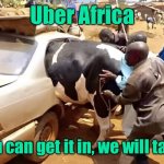 Uber | Uber Africa; If you can get it in, we will take it. | image tagged in uber africa,get it in,we will take it,taxi | made w/ Imgflip meme maker