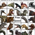 Favorite JP/W Prehistoric Animal Bingo