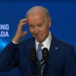 Confused Joe Biden at podium