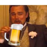 Laughing Leo with beer template