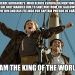 Leonardo DiCaprio - I am the king of the world | PIERRE GRINGOIRE'S  MIND BEFORE ESMERALDA MENTIONED THAT SHE ONLY MARRIED HIM TO SAVE HIM FROM THE GALLOWS AND DOESN'T LOVE HIM AND HAS FEELINGS FOR CAPTAIN PHŒBUS DE CHÂTEAUPERS :; !I AM THE KING OF THE WORLD! | image tagged in leonardo dicaprio - i am the king of the world | made w/ Imgflip meme maker