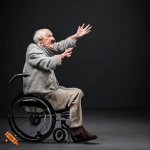 Old Angry Man in Wheelchair