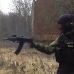 Russian guy shoots AK-47 meme