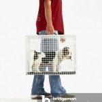 Man carrying a Dog in a cage meme