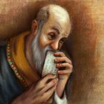 Apostle John eating the book