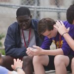 Students praying