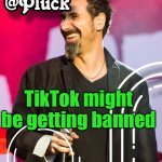 Pluck’s official announcement | TikTok might be getting banned | image tagged in pluck s official announcement | made w/ Imgflip meme maker