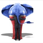 Republican with his head up an elephant's behind meme