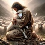Jesus with lost lamb