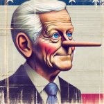 Joe Biden as Pinocchio.