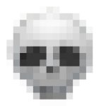 Low quality samsung skull emoji