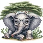 cute elefant with glasses