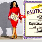 rino nikki haley gets a participation certificate