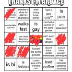 Mmm yes, non hetero bingo | THANKS I'M AROACE | image tagged in mmm yes non hetero bingo | made w/ Imgflip meme maker