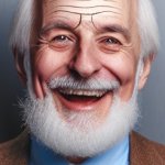 old men with demonic funny smile