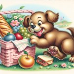 dog stealing food