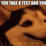 So happy | WHEN YOU TAKE A TEST AND YOU PASS | image tagged in happines noise | made w/ Imgflip meme maker
