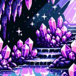 Pixel art crystal cavern