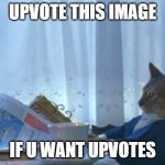 UPVOTE THIS IMAGE IF YOU WANT UPVOTES | UPVOTE THIS IMAGE; IF U WANT UPVOTES | image tagged in memes,i should buy a boat cat | made w/ Imgflip meme maker
