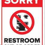 Sorry Bathroom Sign